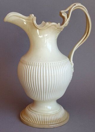 Antique Creamware Pottery 10 " Pitcher Leeds Ca.  1770/80 