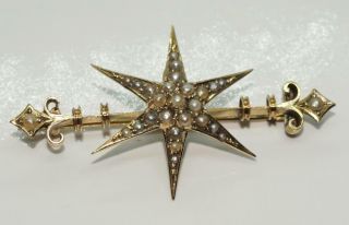 Vintage 15ct Yellow Gold 6 Pointed Star Brooch - Australian