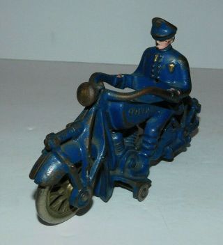 Neat Vintage Cast Iron Hubley Champion Police Motorcycle