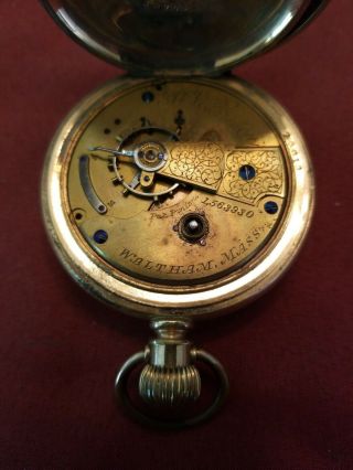 VINTAGE ANTIQUE POCKET WATCH A.  W.  CO WALTHAM FOR REPAIR OR PARTS 6