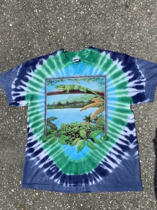 Vintage 1992 Grateful Dead Rainforest Shirt Size Medium Single Stitch Tie Dye