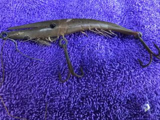 Vintage old plastic fishing lure Unknown Shrimp Feelers & Legs Amber 2