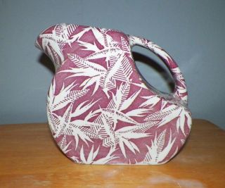 Vintage Tepco Wallace Red Banana Leaf Restaurant Ware Pitcher 7 1/2 " Tall