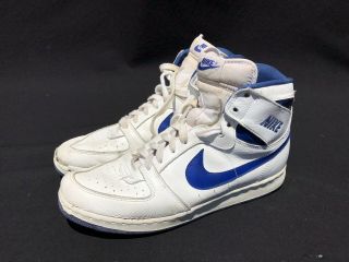 Vintage Nike Convention Shoes High Top Size 10 White Royal Blue As - Is Og 1980s