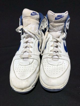 Vintage Nike Convention Shoes High Top Size 10 White Royal Blue As - Is OG 1980s 2