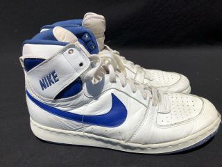 Vintage Nike Convention Shoes High Top Size 10 White Royal Blue As - Is OG 1980s 4