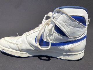 Vintage Nike Convention Shoes High Top Size 10 White Royal Blue As - Is OG 1980s 8