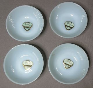 Vintage Fire King Turquoise Blue W/tags 4 Dessert Bowls 4.  5 "