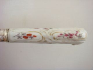 VERY RARE 18TH CENTURY DERBY PORCELAIN FORK - ROCOCO WITH EXOTIC BIRDS C1775 6