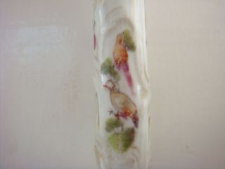 VERY RARE 18TH CENTURY DERBY PORCELAIN FORK - ROCOCO WITH EXOTIC BIRDS C1775 8