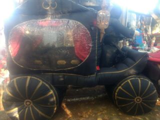 Vintage Halloween Inflatable Horse Carriage With Reaper Gemmy Blow Up Huge 12’ 5