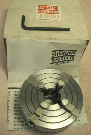 Vtg Sherline Products 1030 4 Jaw Metalworking Lathe Chuck W/orig.  Box
