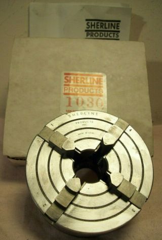 vtg SHERLINE PRODUCTS 1030 4 JAW METALWORKING LATHE CHUCK w/ORIG.  BOX 4