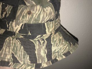 Vintage Vietnam War Tiger Stripe Camo Boonie Bucket Hat Cap Special Forces USMC 4