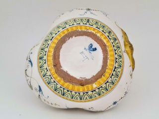 Rare Antique Cantagalli Majolica Trefoil Grotesque Bird Art Pottery Bowl Figure 10