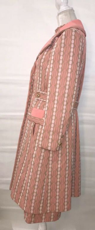 Vintage Lilli Ann Knit Union Made 2 Piece Long Jacket & Dress Retro Multi Color 5