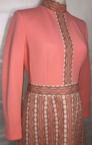Vintage Lilli Ann Knit Union Made 2 Piece Long Jacket & Dress Retro Multi Color 7