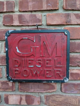 Vtg Gm General Motors Diesel Power Ad Truck Locomotive Builder Sign 12 " X 10 "