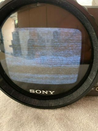 Vintage Sony Transistor Portable Black and White TV TV - 511 - and 7