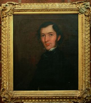 Early19th Cent.  Regency Portrait Study Of A Young Gentleman Antique Oil Painting