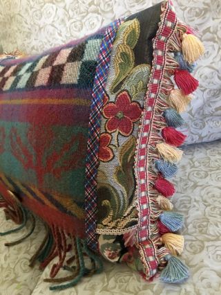 MY OWN Handmade THROW PILLOW Sewn from & Vintage MacKenzie - childs Fabrics 6