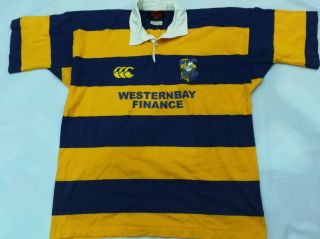 Vintage Canterbury Polo Rugby Jersey Shirt T Striped Western Bay Plenty Steamers