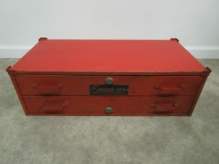 Vintage Snap On Toolbox 2 Drawer Locking Stacking Mid Section Red Hot Rod