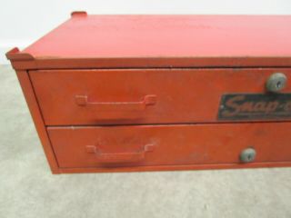 Vintage Snap On toolbox 2 drawer locking stacking mid section red hot rod 3