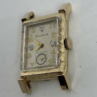 Vintage Bulova 10K Rolled Gold Plate Diamond Dial Watch 3