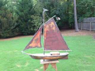 Vintage Hand Made Copper Weathervane Sail Boat/Ship 31 