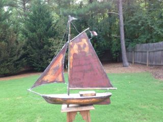 Vintage Hand Made Copper Weathervane Sail Boat/Ship 31 
