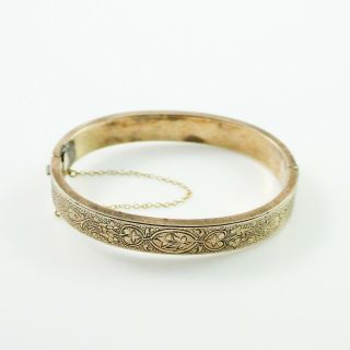 Antique Vintage Art Nouveau 14k Rose Gold Etruscan Wedding Bangle Bracelet 2