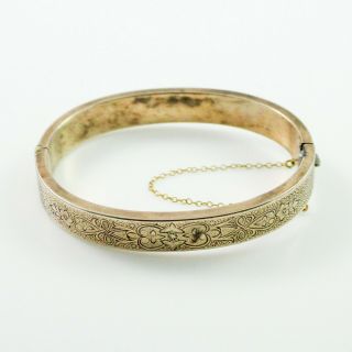 Antique Vintage Art Nouveau 14k Rose Gold Etruscan Wedding Bangle Bracelet 4