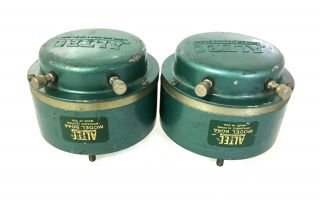 Vintage Altec Lansing Green 804a 16 - Ohm Horn Drivers Pair W/ Diaphragms