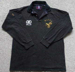 Vintage Cotton Oxford London Wasps Home Rugby Union Shirt Ncr Sponsor Adult L