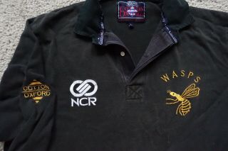 Vintage Cotton Oxford London Wasps home Rugby Union shirt NCR sponsor Adult L 2