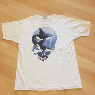 Rare Official Grateful Dead T Shirt Orca Whales 1992 Size Xl Liquid Blue
