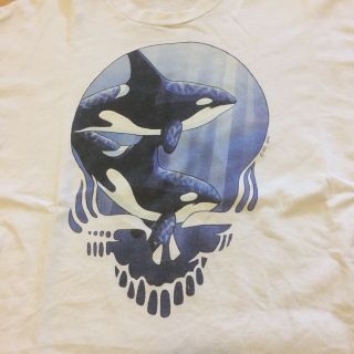 Rare Official Grateful Dead T Shirt Orca Whales 1992 Size XL Liquid Blue 2