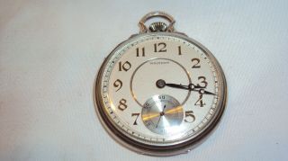 Antique Waltham Grade 1235 12s 17 Jewel Adjst 14k Gold Filled Pocket Watch Runs