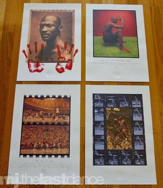 Set Of 4 Michael Jordan Rare Air Media Lithograph Poster (s) Prints