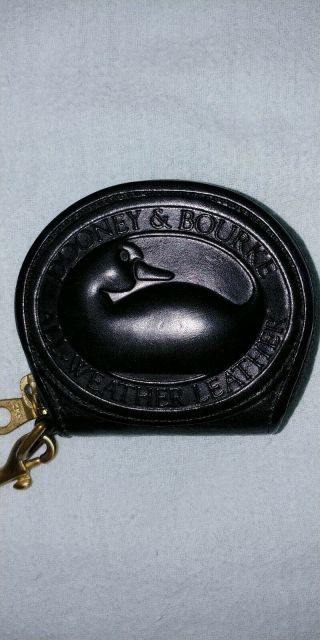 Vintage Dooney & Bourke Big Duck Coin Purse Rare Black & Removable Strap