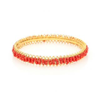 Antique Vintage Nouveau Gold Filled GF Mediterranean Red Coral Bangle Bracelet 4