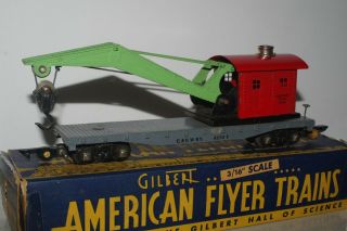 Rare American Flyer No.  635 Crane Car With Red Cab And Box