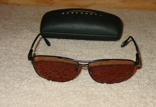 Vintage Serengeti 6407 Aviator Sunglasses Matt Black W/ Hard Case