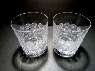 VINTAGE Lalique Crystal NAPSBURY (1976 -) Set of 2 Double Old Fashioned 3 7/8 