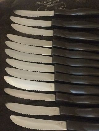 Set Of 12 Cutco Vintage Steak Knives Dark Handles 1759 KI,  KC,  KM & KJ 5