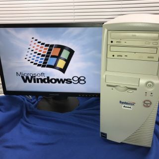 Vintage Systemax Athlon 750 Desktop Windows 98 Retro Gaming Pc Computer Beige
