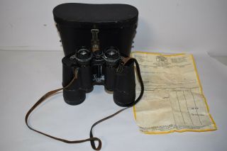 Vintage Carl Zeiss Jena Dekarem Binoculars 10x50 With Leather Case 2229157