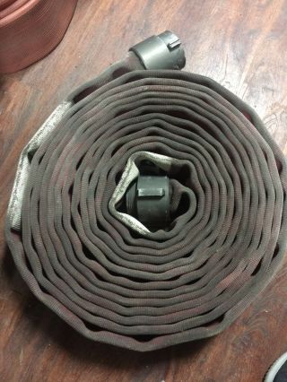 Vintage Decommissioned Chicago Firefighter Hose With Couplings 5 " X 50 