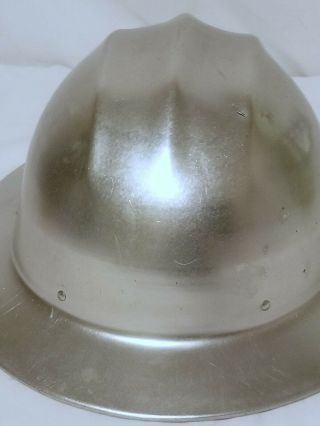 VINTAGE silver ALUMINUM BULLARD Hard Boiled Hard Hat 3